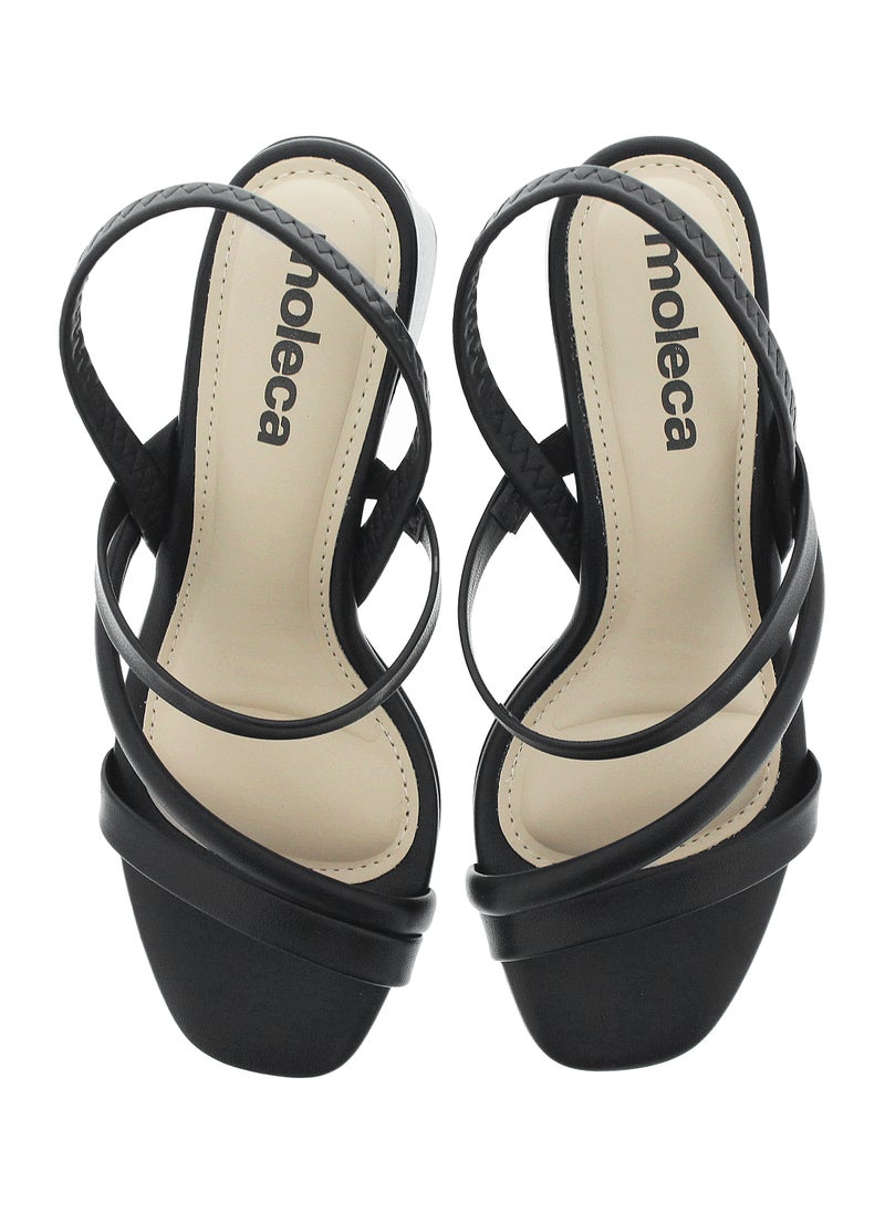 موليكا صنادل بكعب متوسط للنساء - صنادل بكعب مفتوح من الخلف للبنات مع رباط للكاحل - Image 5