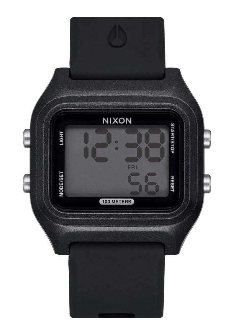 NIXON Ripper A1399 - Black/Black - 100m Water Resistant Men's Digital Sport Watch (36.5mm Face, 20mm Silicone Band) - Made with Recycled Ocean Plastics - Image 2