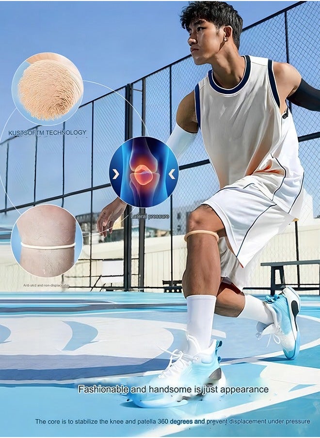 Patella Knee Pads, Thin Patella Strap Basketball Knee Strap, Strap Rubber Band Knee Brace,Elastic Fixed Protective Strap for Working Out Basketball Running(2PCS Gray)