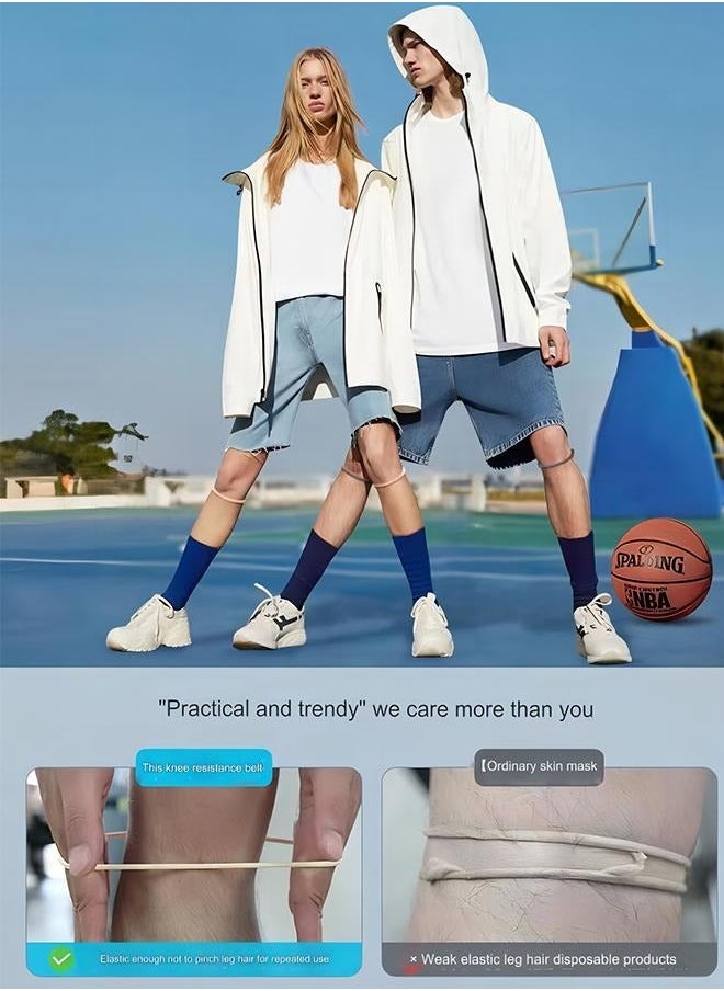 Patella Knee Pads, Thin Patella Strap Basketball Knee Strap, Strap Rubber Band Knee Brace,Elastic Fixed Protective Strap for Working Out Basketball Running(2PCS Gray)