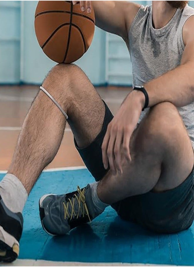 Patella Knee Pads, Thin Patella Strap Basketball Knee Strap, Strap Rubber Band Knee Brace,Elastic Fixed Protective Strap for Working Out Basketball Running(2PCS Gray)