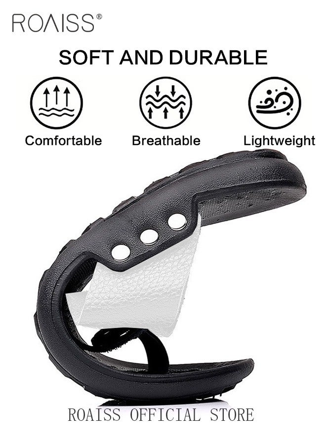 roaiss Eva Sandals for Men Light and Breathable Beach Flip Flops Non Slip Slippers Leather Casual T Shaped Slipper - Image 5