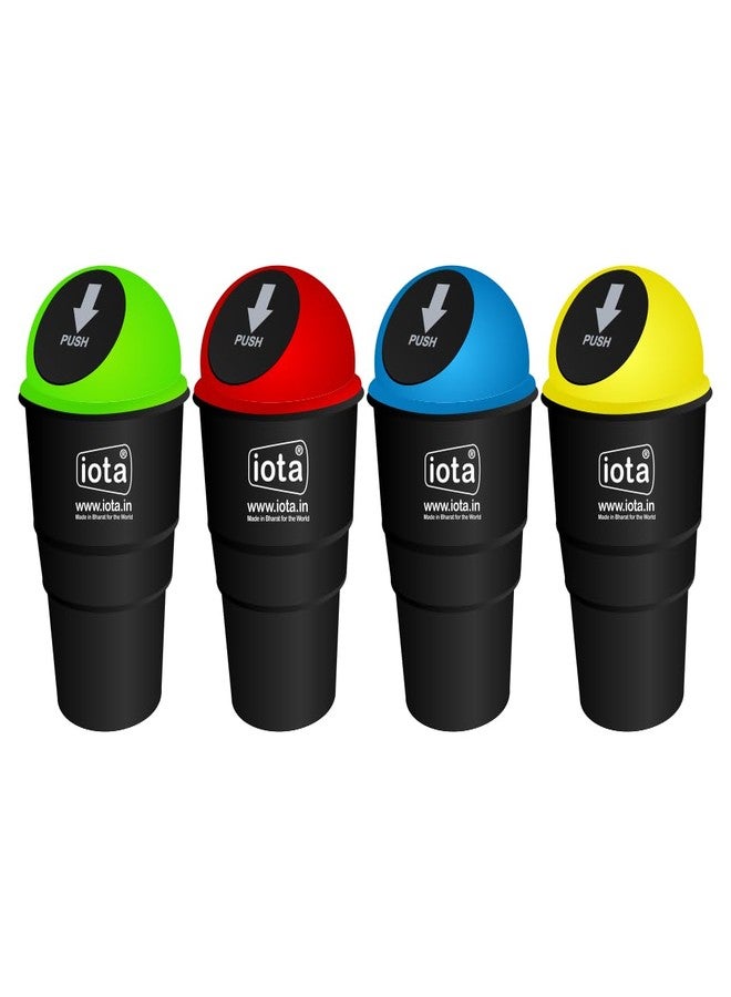 iota car bin | Plastic Car Dust Bins - car accessories 2025 | Dustbin for Car | Car Trash Bin | Car Trash Can | Mini Car Trash Bin Multicolour Pack of 4 - Image 1