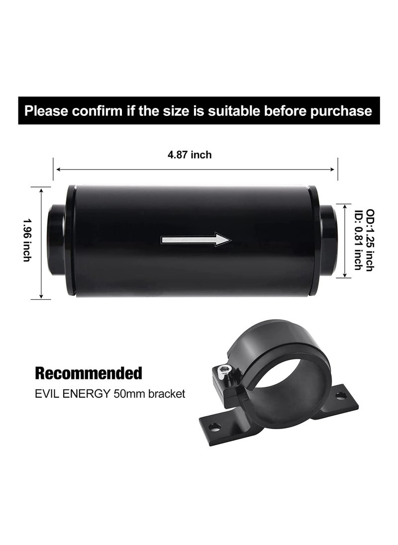 EVIL ENERGY EVIL ENERGY 6AN 8AN 10AN Inline Fuel Filter 10 Micron 50MM Aluminum  - Image 2