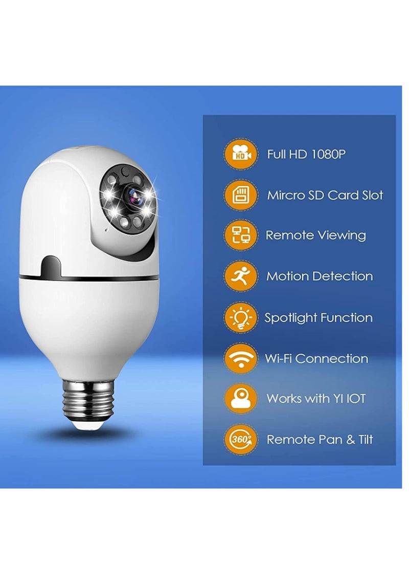 Generic Wireless Home Camera, Light Bulb Camera 360 Degree Full HD 1080P Smart Home Camera, Smart Night Vision, Two Way Audio, Smart Motion Detection, Real Time Alert, Recording  - Image 2