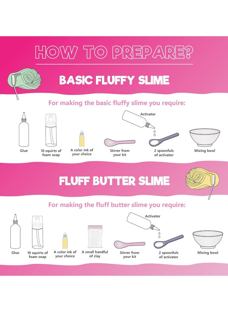 MissTiara Ice Cream Slime Kit for Kids Slime Making Kit 31 Accessories Make Your Own Slime Set Toys for Girls Boys Birthday Gift Toy DIY Fluffy Slime Kits Clay Cloud Foam Squish Glitter Arts and Crafts - Image 3