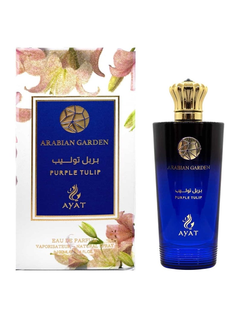 عطور آیت عطور آيات بيربل توليب أو دو برفان 100 مل – زهور بنفسجية، توت عصيري ومسك ناعم – عطر عربي ثابت للجنسينPurple Tulip by Ayat Perfumes is a feel-good floral with a purple glow—juicy blackcurrant and crisp pear bloom into a lush bouquet of tulip, violet and peony. A silky trail of soft musk, white amber and cashmere woods keeps it clean, comforting and long-lasting. Effortlessly elegant, it’s the spritz you reach for when you want compliments without trying too hard. - Image 1