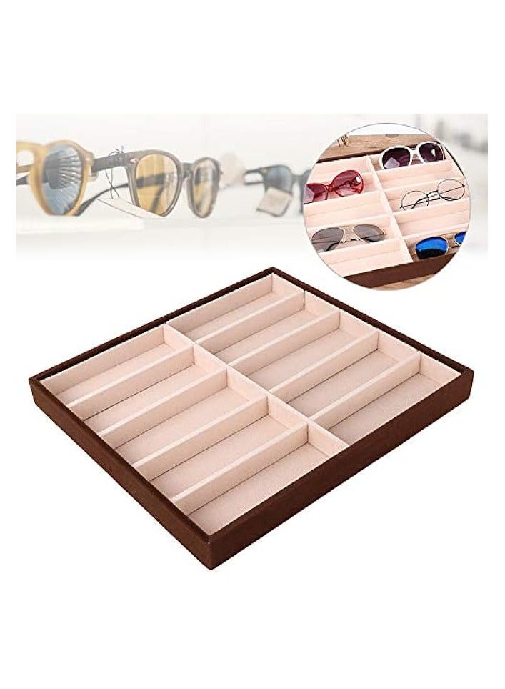 بروماس صندوق نظارات شمسية مكون من 10 شبكات، منظم نظارات حديث وحافظات تخزين النظارات الشمسية وحامل عرض النظارات الشمسية مفتوح من أعلى صندوق عرض النظارات الشمسية وعلبة النظارات الشمسية للنظارات الشمسية/الساعة/المجوهرات - Image 3