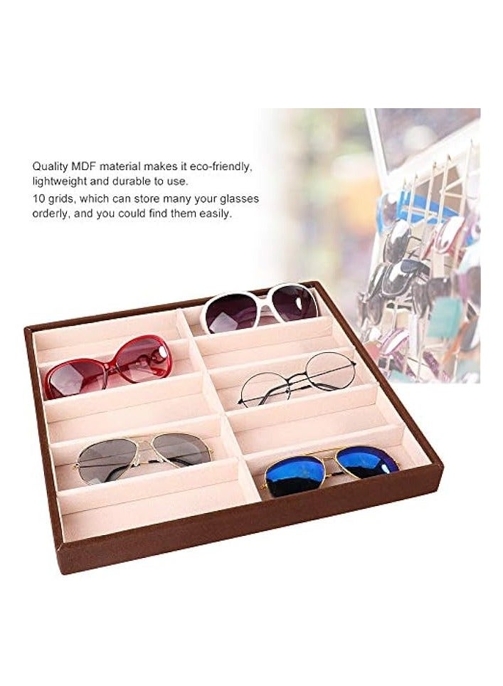 بروماس صندوق نظارات شمسية مكون من 10 شبكات، منظم نظارات حديث وحافظات تخزين النظارات الشمسية وحامل عرض النظارات الشمسية مفتوح من أعلى صندوق عرض النظارات الشمسية وعلبة النظارات الشمسية للنظارات الشمسية/الساعة/المجوهرات - Image 5