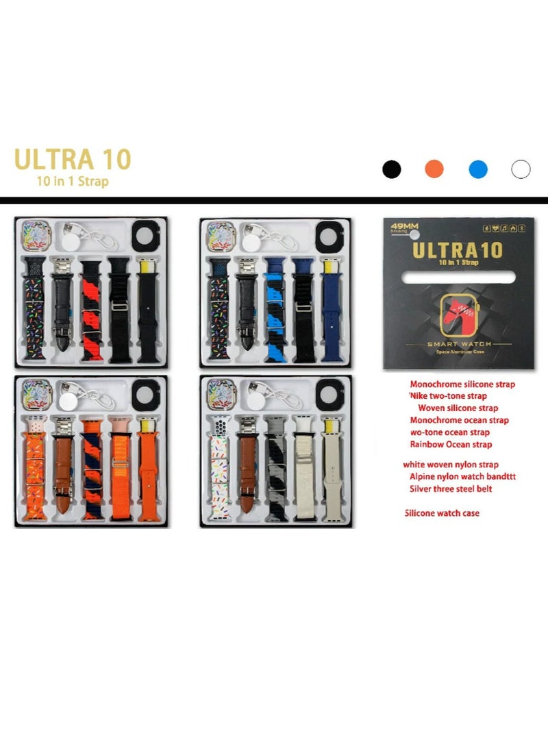 Wtech - Premium Smart Watch Wrist Ultra 10 (10 In 1) Straps 49mm Black - Image 1