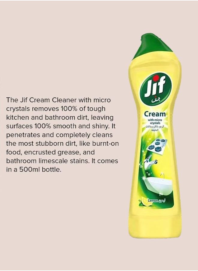 Jif Lemon Cream Cleaner With Micro Crystals Yellow 500ml  - Image 3