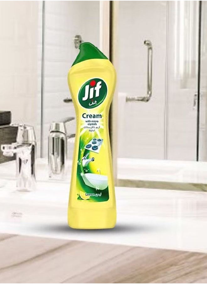 Jif Lemon Cream Cleaner With Micro Crystals Yellow 500ml  - Image 2