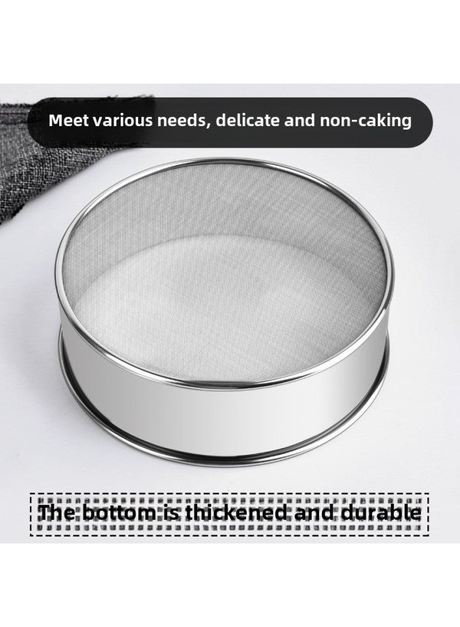Sieve Flour Sieve Household Baking Tools Screen Mesh 304 Stainless Steel Filter Mesh Sieve Powder Sieve Face Basket Handheld Superfine-Specifications: 20cm 14 Mesh Rice Insect Sieve (special Brush For Sieve Included)-Color:No Specifications  - Image 3