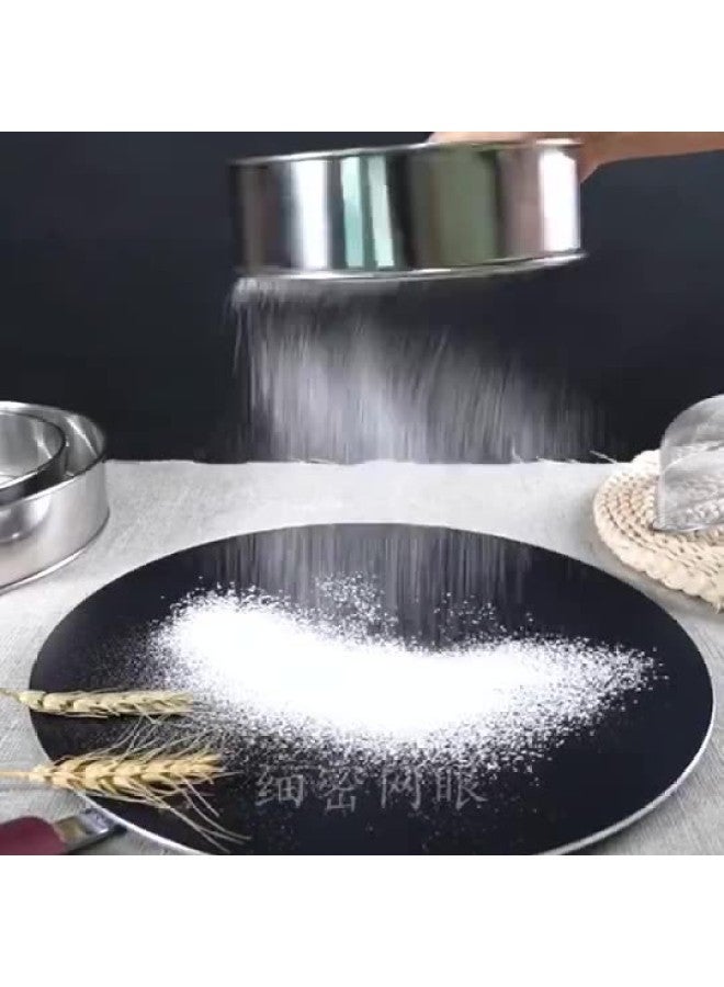 Sieve Flour Sieve Household Baking Tools Screen Mesh 304 Stainless Steel Filter Mesh Sieve Powder Sieve Face Basket Handheld Superfine-Specifications: 20cm 14 Mesh Rice Insect Sieve (special Brush For Sieve Included)-Color:No Specifications  - Image 4