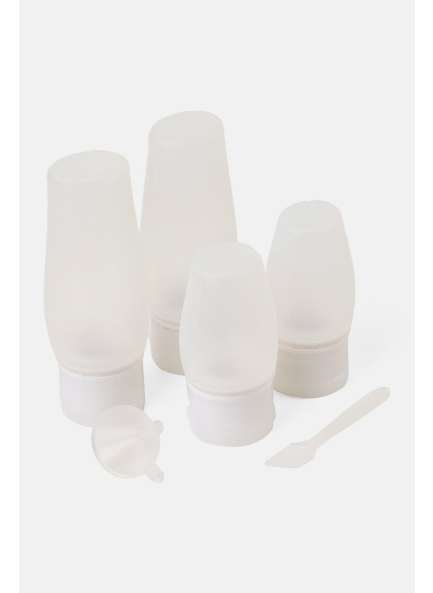 Miamica - 4 Pcs Silicone Travel Bottle Set, Transparent - Image 1