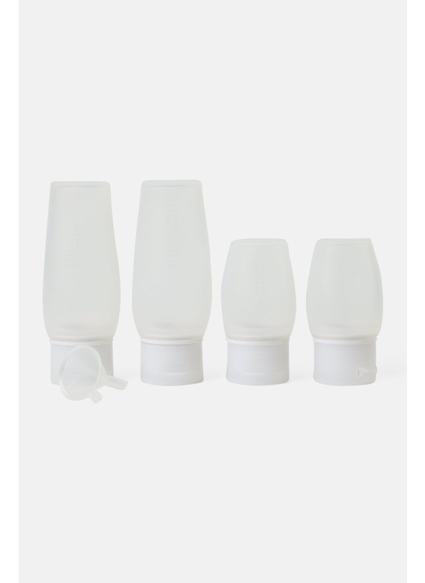 Miamica - 4 Pcs Silicone Travel Bottle Set, Transparent - Image 1