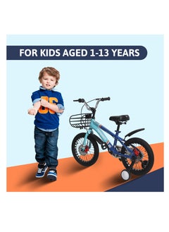 ENDLESS  Blue Carbon Steel Kids Bike with Front and Back Disc Breaks and Basket | Age 5 - 8 Years | 18 Inch Bike with High Quality Training Wheels and Fender | Children Bicycle with 2.125" Wide Tyres  - Image 4