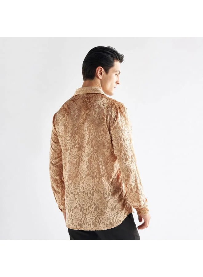 Splash FAV Floral Burnout Velour Shirt