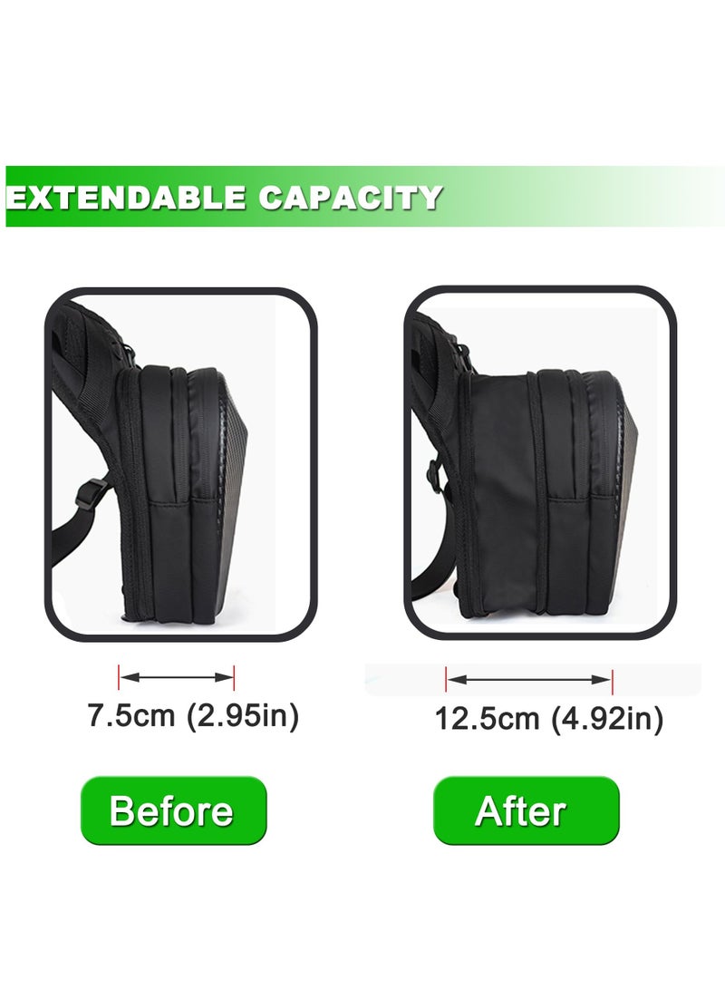 Generic Hard Shell Drop Leg Bag Belt Waist Pack with Carbon Fiber Waterproof, Expandable Pocket for Outdoor Sport - Image 3