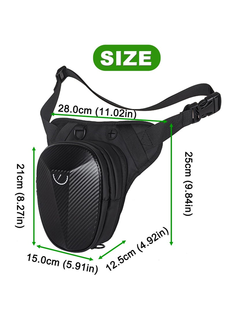 Generic Hard Shell Drop Leg Bag Belt Waist Pack with Carbon Fiber Waterproof, Expandable Pocket for Outdoor Sport - Image 2