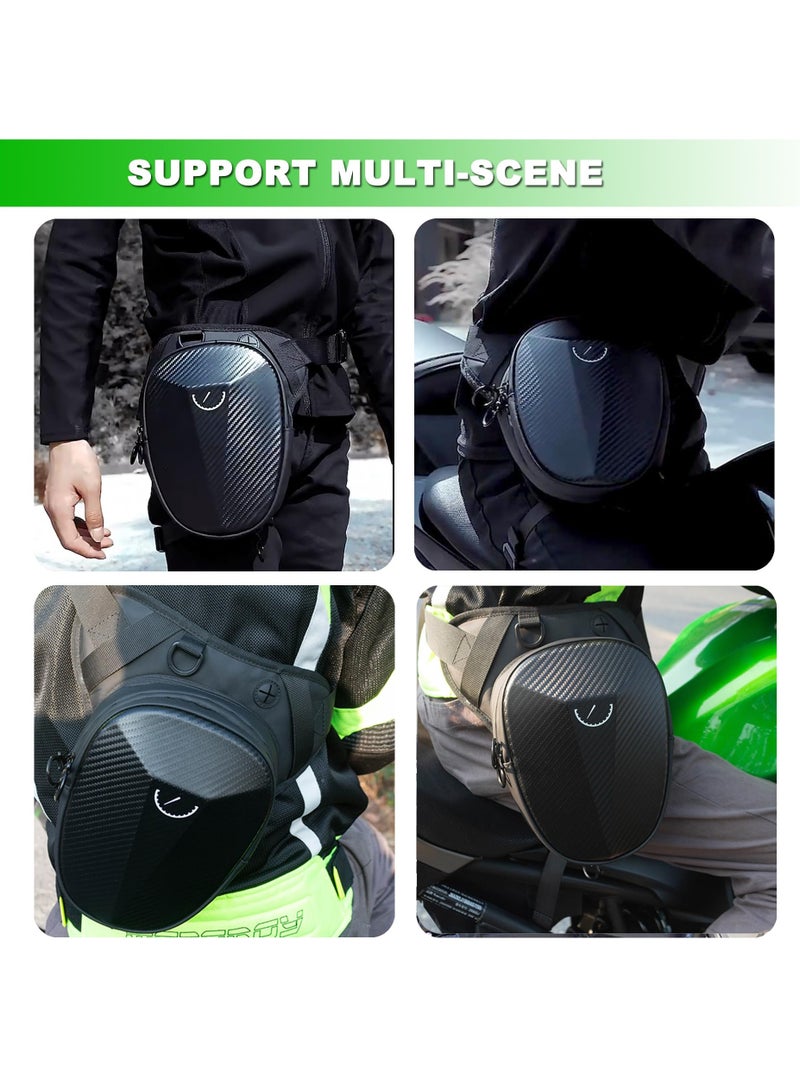 Generic Hard Shell Drop Leg Bag Belt Waist Pack with Carbon Fiber Waterproof, Expandable Pocket for Outdoor Sport - Image 4
