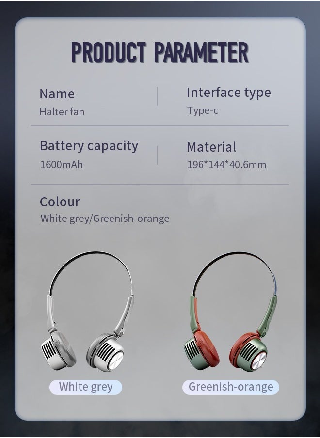 ماركة غير محددة - USB مروحة رقبة قابلة لإعادة الشحن، مروحة محمولة بدون استخدام اليدين بتصميم خفيف الوزن وهادئ للرياضة والسفر والأنشطة الخارجية - Image 1