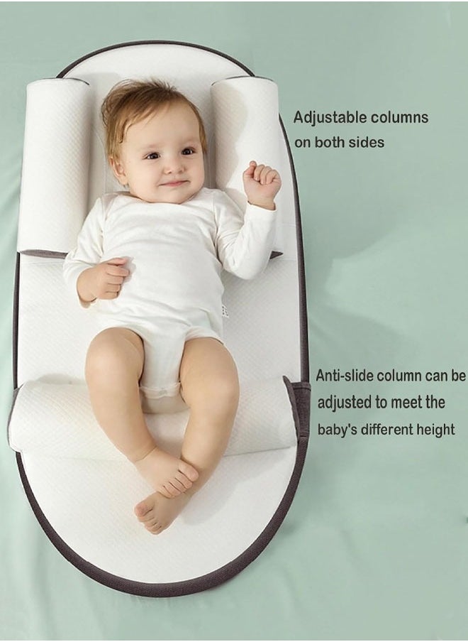 Aissiora Baby Lounger, Infant Travel Bed,Relieves spitting up ramp pillows， 0-30° Adjustable Nursing Pillow for Breastfeeding Infant Anti-Spit Milk Slope Mat Memory cotton Supportive Cushion Multi-Functional and Multi-Layer Posture Support Pillow Can Adjust Height Geometric Design Anti Reflux Pillow  - Image 4