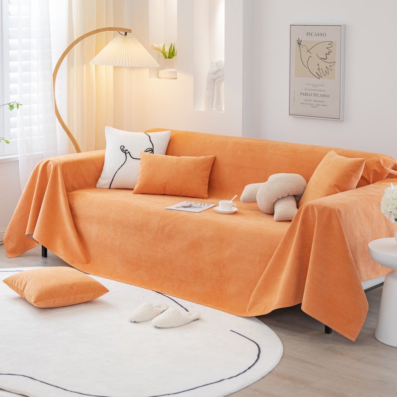 Four Seasons Universal Waterproof Solid Color Cut Velvet Sofa Cover Towel Factory Simple Non-Slip Anti-Urine Anti-Dirty Sofa Towel Cover - Image 1