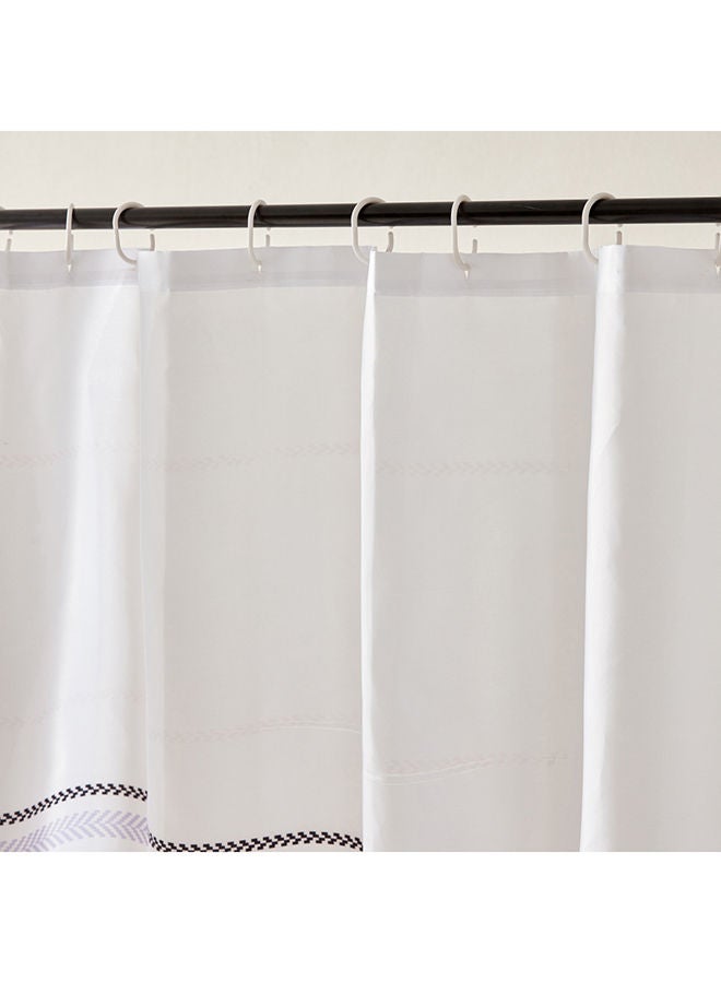 Nexus Printed Shower Curtain With 12 Hooks 200x180 cm