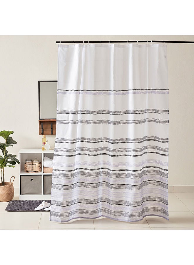 Nexus Printed Shower Curtain With 12 Hooks 200x180 cm