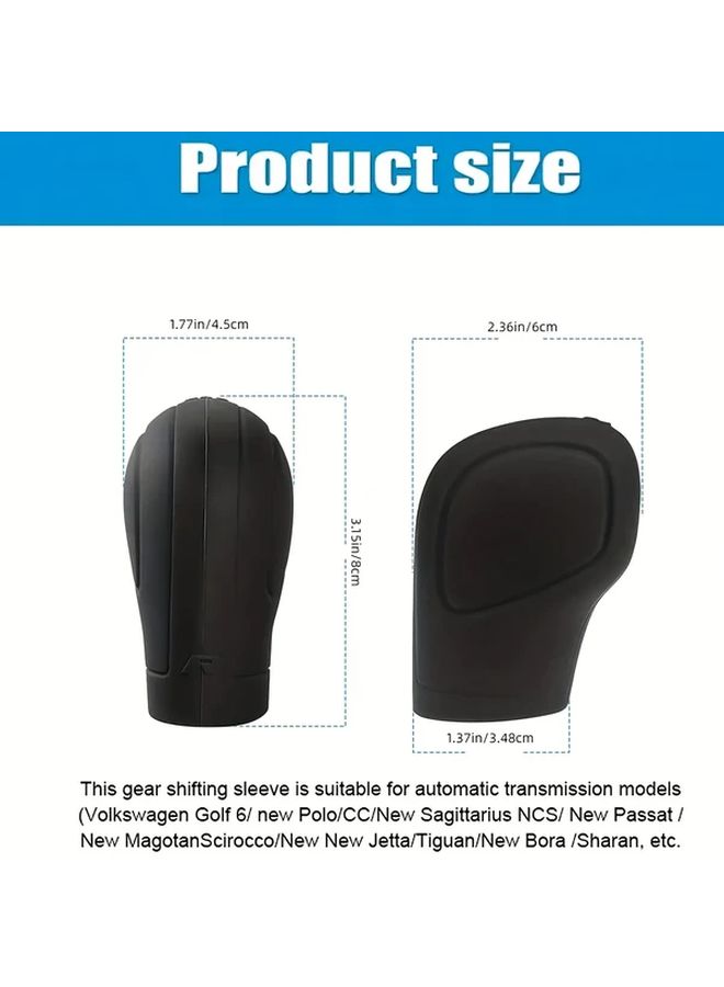 1pc Black Silicone Manual Transmission Shift Knob Cover Universal Fit With Protective Gear Shift Boot For Car Gear Stick - Image 2