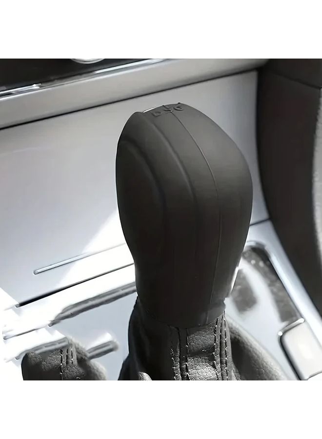 1pc Black Silicone Manual Transmission Shift Knob Cover Universal Fit With Protective Gear Shift Boot For Car Gear Stick - Image 3