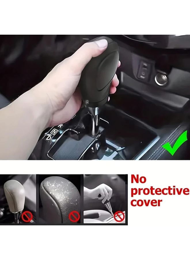 1pc Black Silicone Manual Transmission Shift Knob Cover Universal Fit With Protective Gear Shift Boot For Car Gear Stick - Image 4