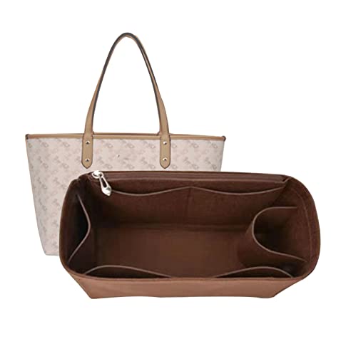 Lckaey Purse Organizer Insert for coach bag insert tote organizer purse small hand large1082brown side pull-S - Image 1