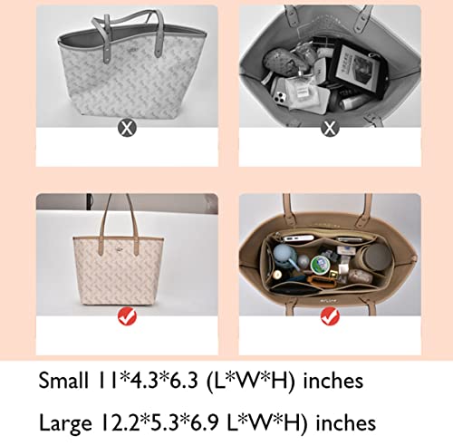 Lckaey Purse Organizer Insert for coach bag insert tote organizer purse small hand large1082brown side pull-S - Image 5