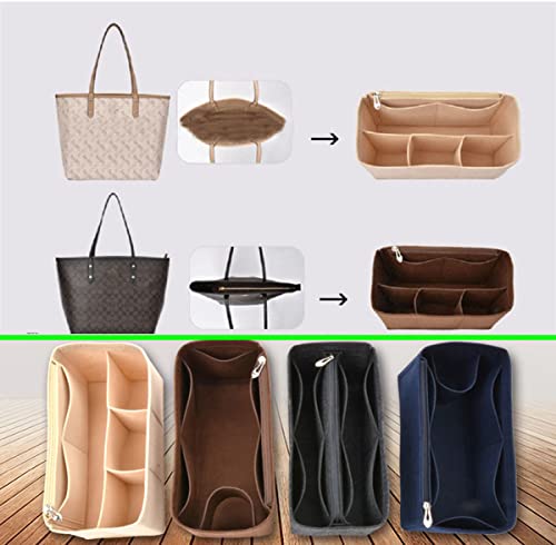 Lckaey Purse Organizer Insert for coach bag insert tote organizer purse small hand large1082brown side pull-S - Image 4