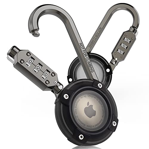 PerfiPro Airtag Holder with 3-Digit Combination Lock, Protective Airtag Case with Metal Carabiner, Air tag Lock Case for Anti-Theft, Apple Airtag Accessory for Luggage, Backpacks, Strollers (1Pack) - Image 1
