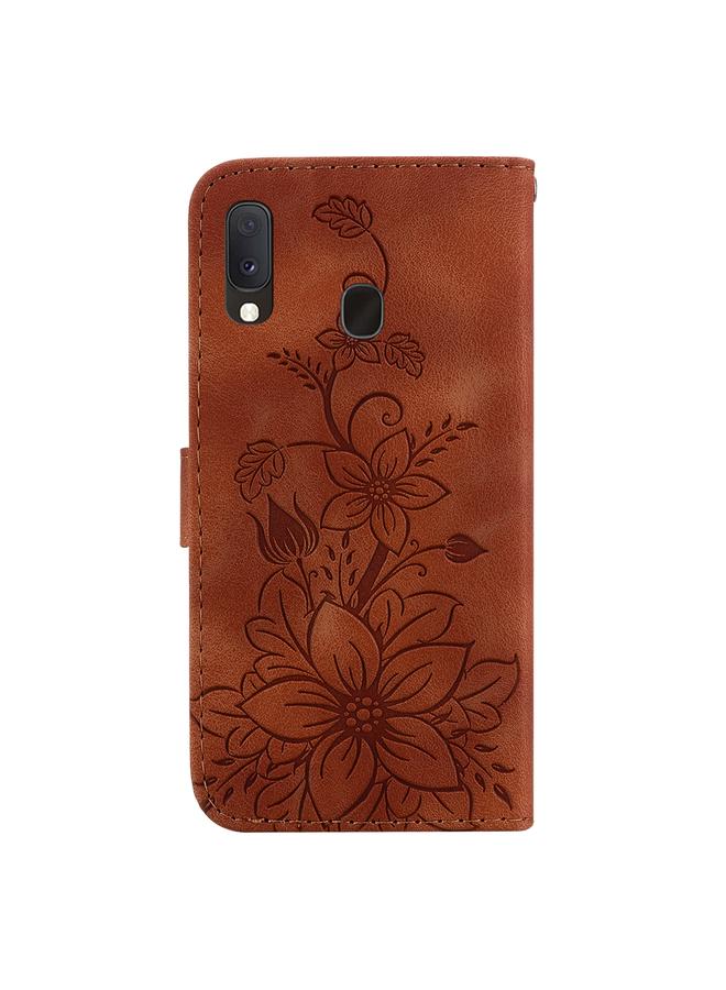 اس-توب جراب لهاتف Samsung Galaxy A10e / A20e جراب هاتف جلدي منقوش بزهرة الزنبق - Image 3