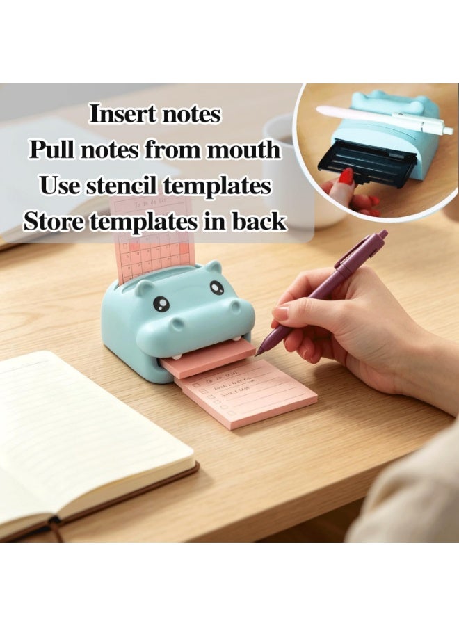 Highland Cow Sticky Note Holder, Cute Hippo-Shaped Desk Organiser (with pen holder and photo slot), Compatible with Post-it Notes, Fun Desk Accessory - Image 3
