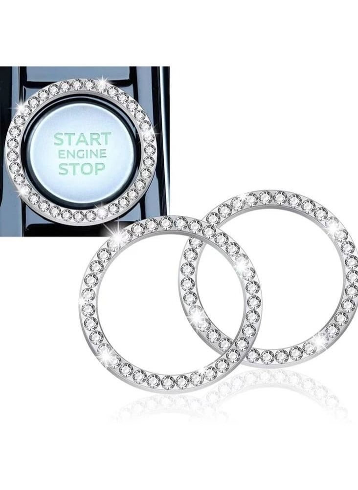 Generic 1Pc Rhinestone Car Start Button Crystal Circle Ring  - Image 1