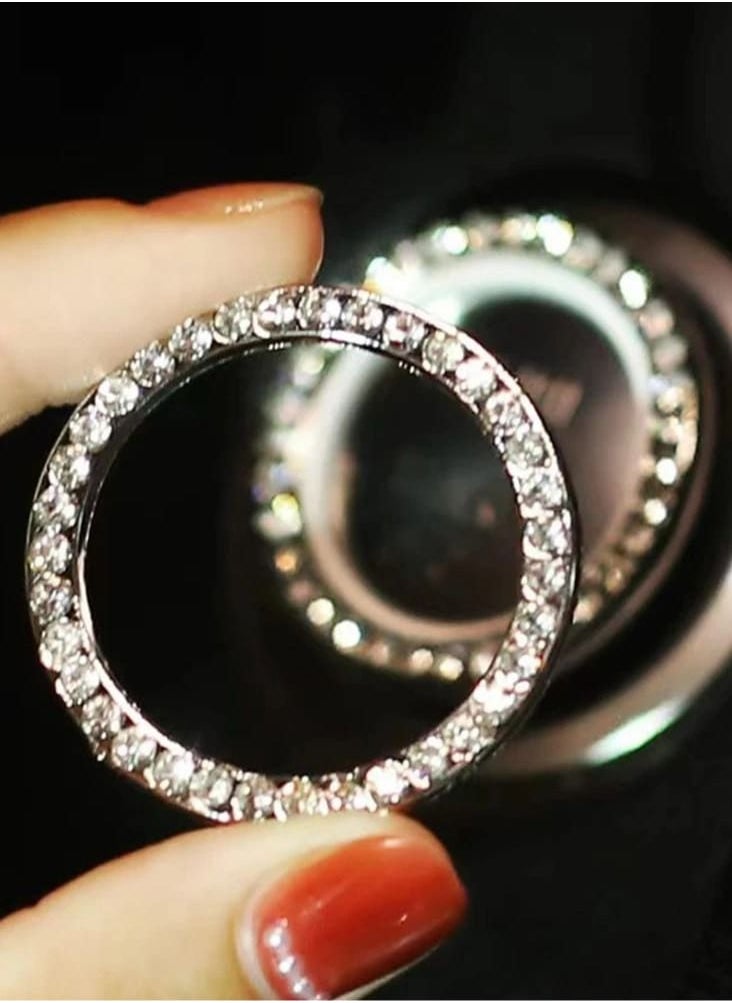 Generic 1Pc Rhinestone Car Start Button Crystal Circle Ring  - Image 2