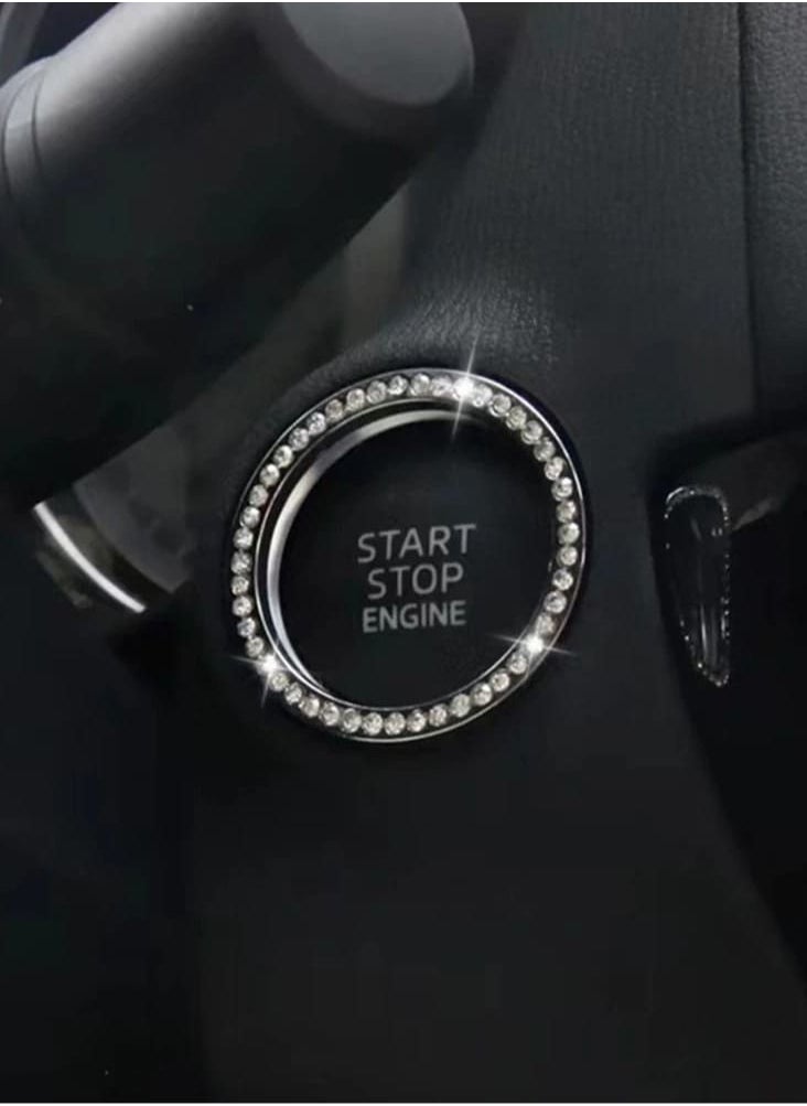 Generic 1Pc Rhinestone Car Start Button Crystal Circle Ring  - Image 3