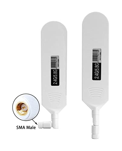 POBADY Dual Band WiFi 2.4GHz 5.8GHz Antenna 18dBi High Gain Omnidirectional Glue Stick Antenna SMA Male Connector Antenna for WiFi Router Wireless Network Card (White,2pcs) - Image 3