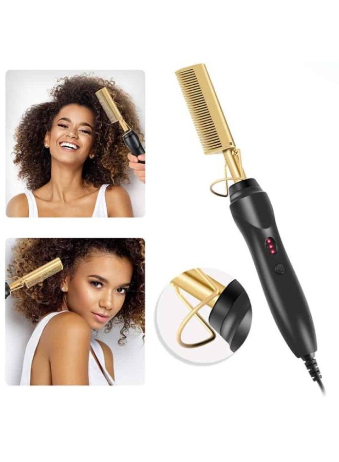 مشط كهربائي لفرد الشعر A-LHT-024 – لتنعيم وتمليس الشعر | تسخين سريع، تقنية سيراميك لحماية الشعر، تصميم سهل الاستخدام - Image 5