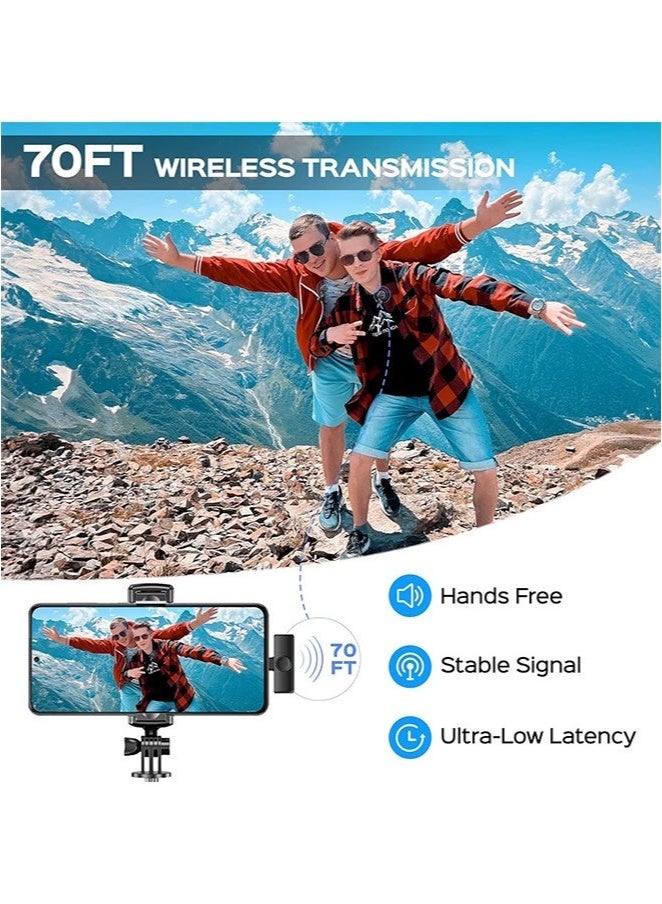 سَهْل تِك مايكروفون لاسلكي مزود بتقنية إلغاء الضوضاء، نظام مزدوج USB-C للتشغيل الفوري - 21 متر مدى لبث فيديو آيفون/أندرويد/كمبيوتر - Image 3