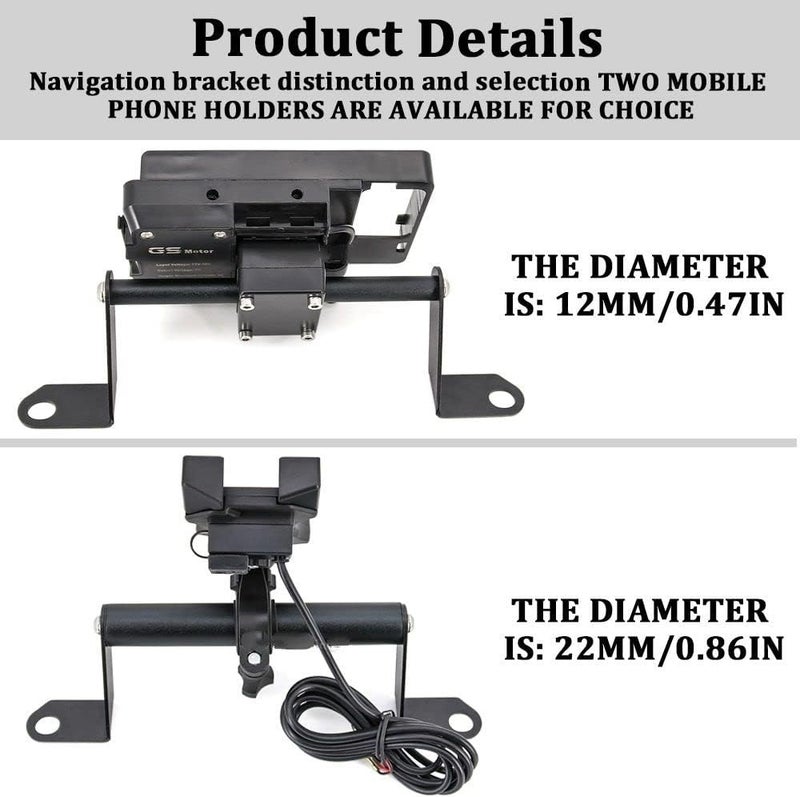 QASULER GPS Motorcycle Phone Navigation Bracket - Image 3