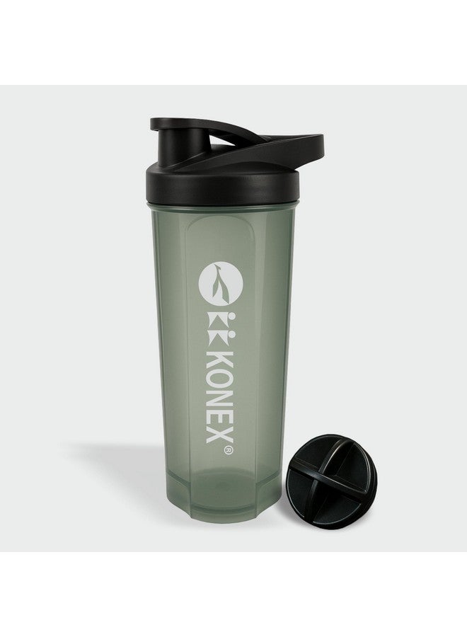 KONEX Konex Gym Protein Shaker Bottle 700 ml | BPA Free Plastic Spillproof Bottle & Leakproof Lid | Durable Design with Blender Mixer Ball | Ideal for Protein Shakes, Pre-Workout, BCAAs - Transparent  - Image 1