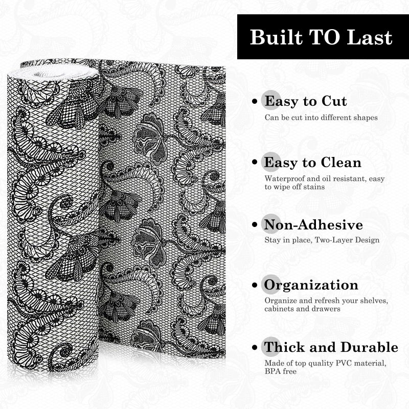 ALIUNI Drawer and Shelf Liner, Non-Slip Kitchen Cabinet Liners Non-Adhesive Thick Strong Grip Waterproof Washable Mats Protect Dresser Shelves Cupboard Bathroom Cabinets, Boho: Floral, 12 in X 10 FT - Image 4