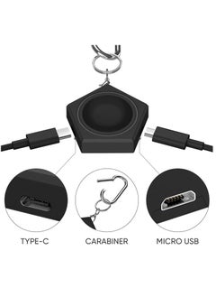 KASTWAVE Wireless Charging Adapter for Samsung Galaxy Watch 5, Galaxy Watch 5 PRO, Galaxy Watch 4/3, Aative 2/1, Magnetic Keychain Wireless Adapter with USB C & Micro Port (Not Included Charging Cable)  - Image 2