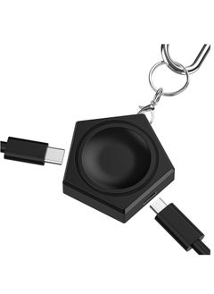 Wireless Charging Adapter for Samsung Galaxy Watch 5, Galaxy Watch 5 PRO, Galaxy Watch 4/3, Aative 2/1, Magnetic Keychain Wireless Adapter with USB C & Micro Port (Not Included Charging Cable)